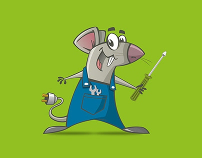 汽車維修吉祥物設(shè)計(jì)，擬人化的可愛老鼠形象