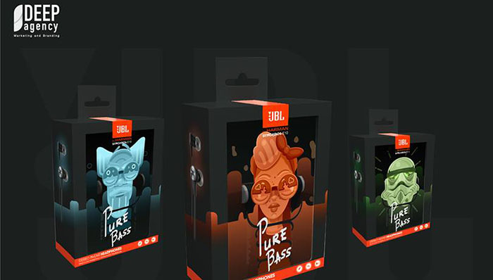 JBL耳機包裝設(shè)計，有趣前衛(wèi)與時尚的人物插畫