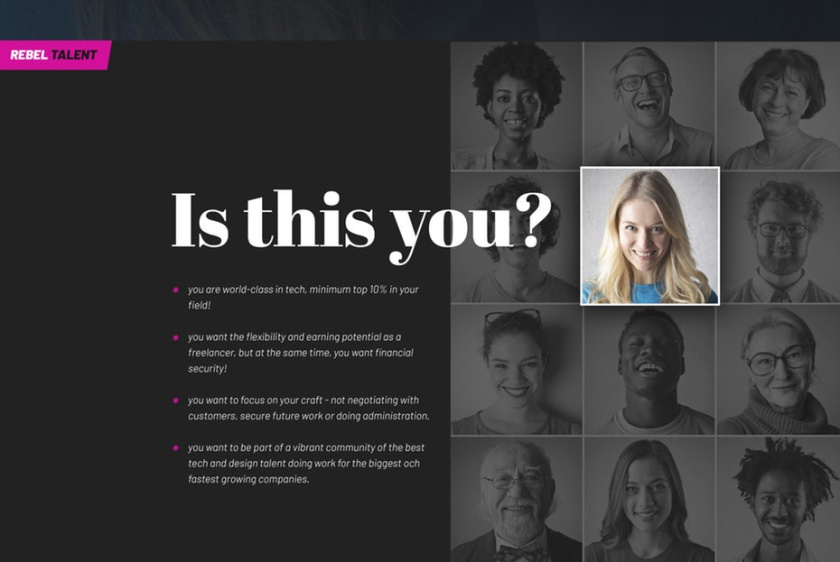 引人注目的襯線-Rebel Talent網(wǎng)頁設計
