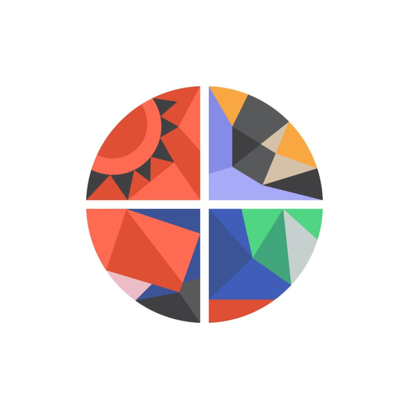 友好的幾何圖案-Instagram徽標logo設計