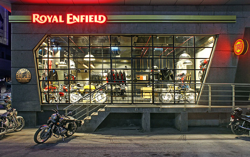 應(yīng)用于商店門面的皇家恩菲爾德新標識