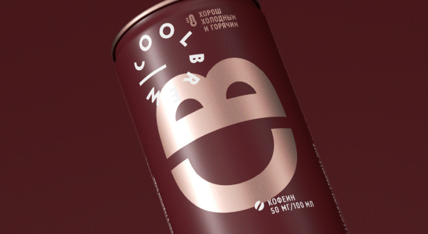 CoolBrew冷釀灌裝咖啡包裝設(shè)計(jì)，以品牌字母設(shè)計(jì)包裝圖案?jìng)鬟_(dá)愉悅和凸顯品牌