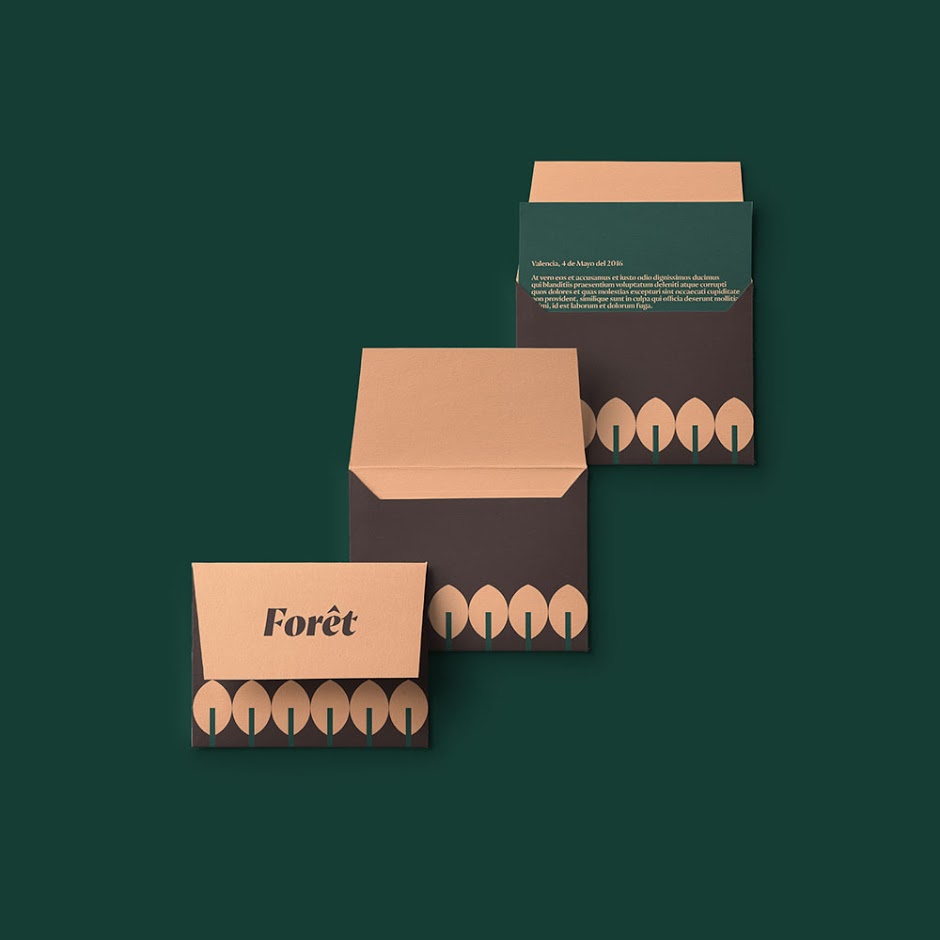 FORêT杏桃水果品牌設(shè)計，采用森林樹木的抽象圖形