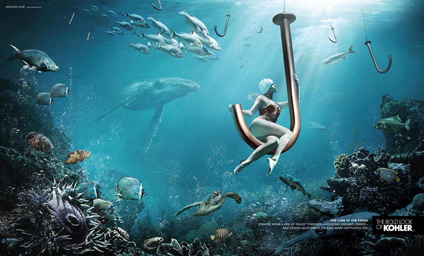 科勒科勒衛(wèi)浴品牌平面廣告設(shè)計(jì)，彰顯古典優(yōu)雅風(fēng)尚