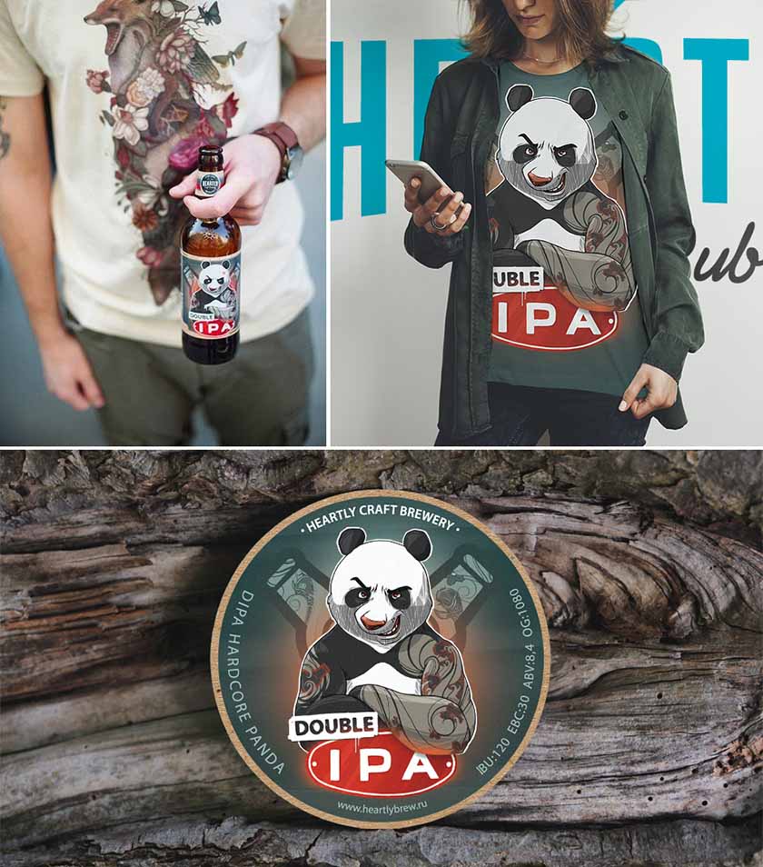 俄羅斯Heartly Brewery淡啤酒包裝設(shè)計，20款動物英雄角色插畫引發(fā)靈魂躁動