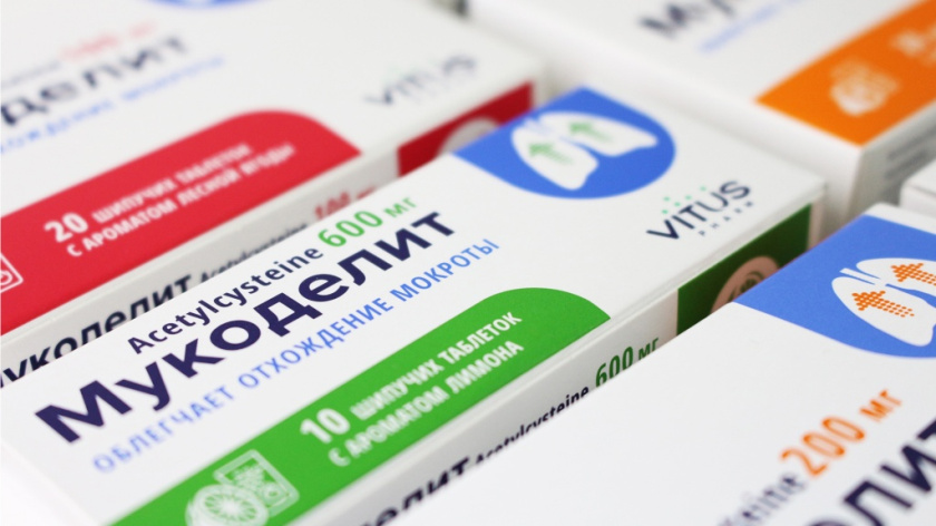 Vitus咳嗽藥品包裝設(shè)計，突出肺部器官元素