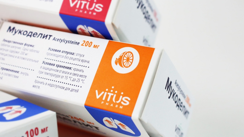 Vitus咳嗽藥品包裝設(shè)計，突出肺部器官元素