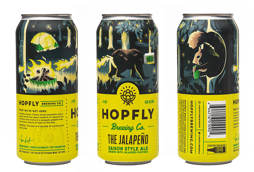 北卡羅來納州罐裝啤酒設(shè)計，帶好探險精神深入插畫中的冰涼世界