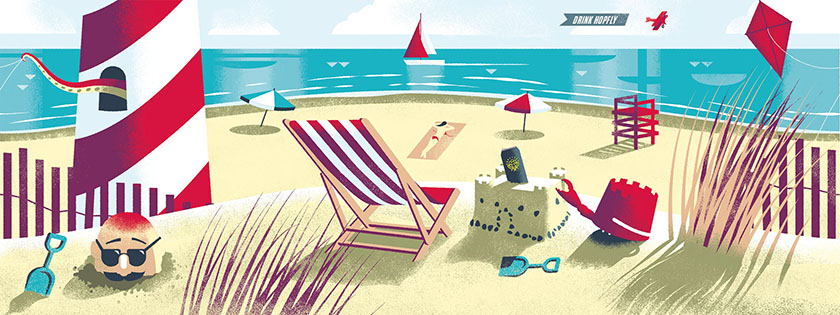 北卡羅來納州罐裝啤酒設(shè)計，帶好探險精神深入插畫中的冰涼世界