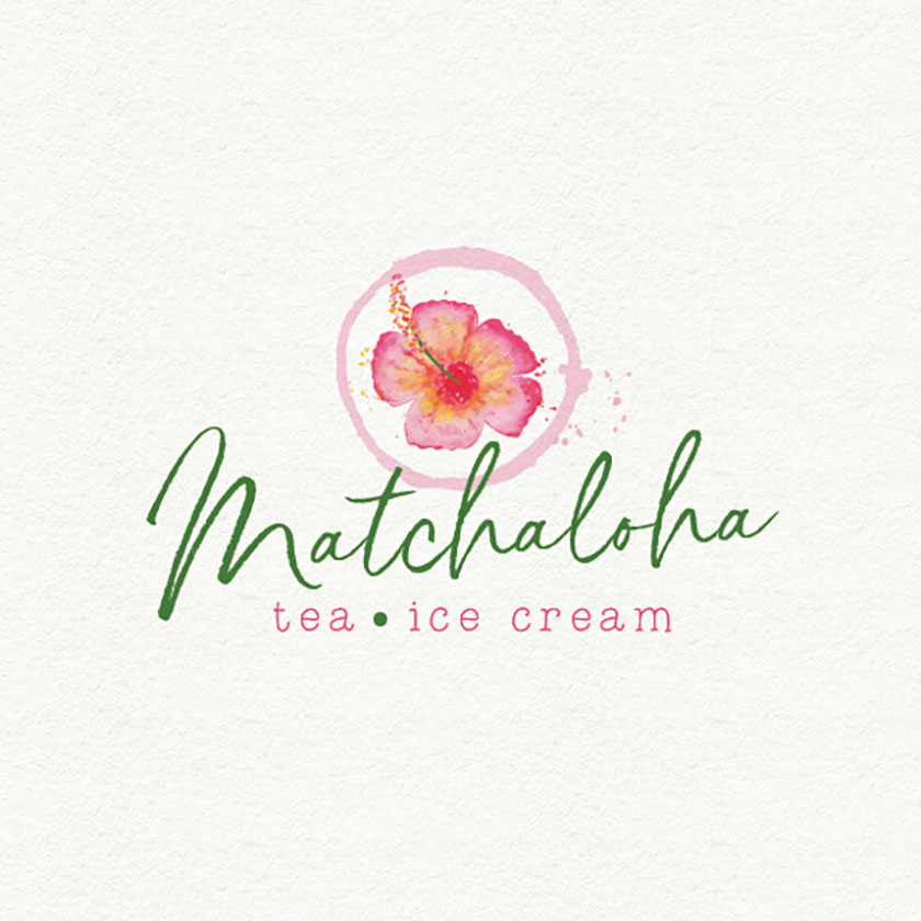 有機和天然飲料logo設計-花卉水彩logo設計，喚起快樂和養(yǎng)育情感