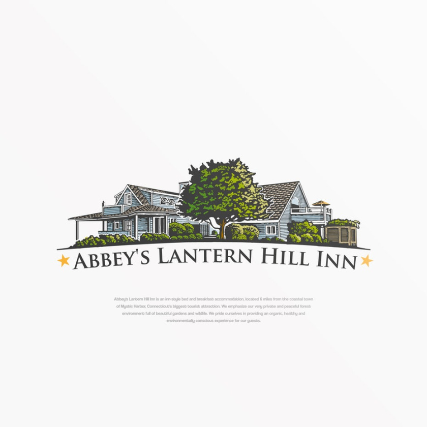 住宅風格酒店logo設計-熟悉的舒適客棧標志