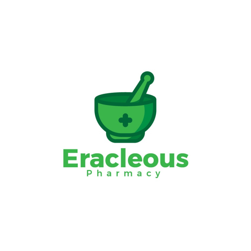 砂漿和杵藥房logo設計-Eracleous Pharmacy標志