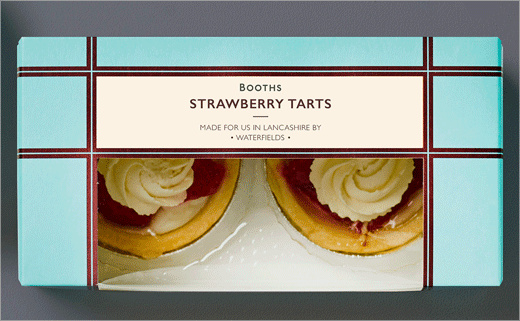Booths蛋糕和布丁系列食品包裝設計，源自20世紀裝飾藝術靈感