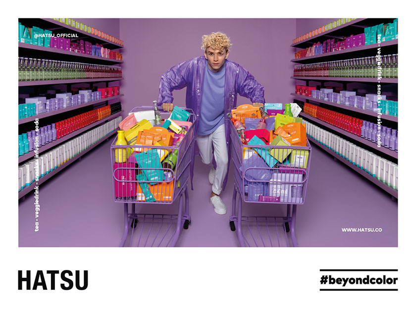 Hatsu 食品飲料品牌平面廣告設(shè)計，超出色彩之外
