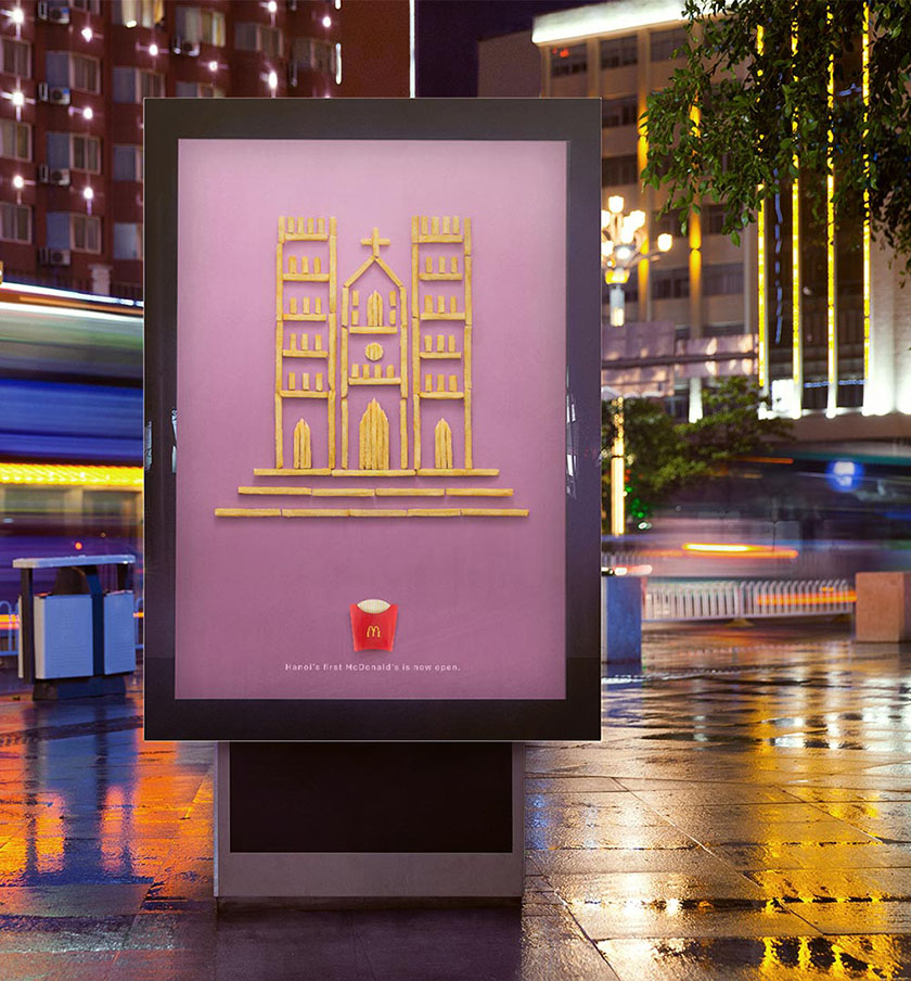 關(guān)于麥當(dāng)勞薯?xiàng)l的創(chuàng)意廣告活動(dòng)-街頭廣告牌