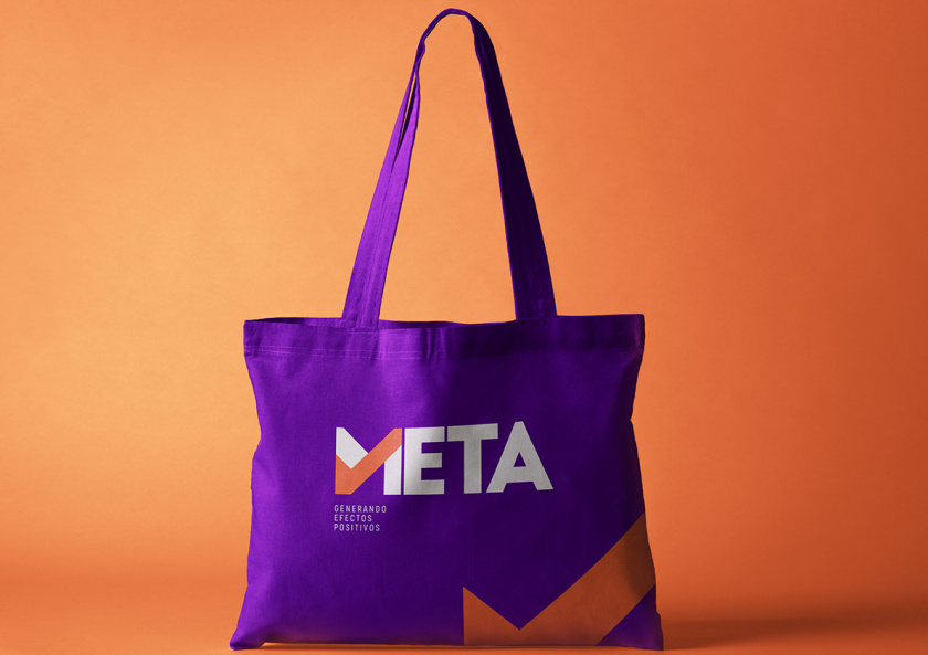 Meta品牌vi設(shè)計，充滿激情的橙色與紫色配色