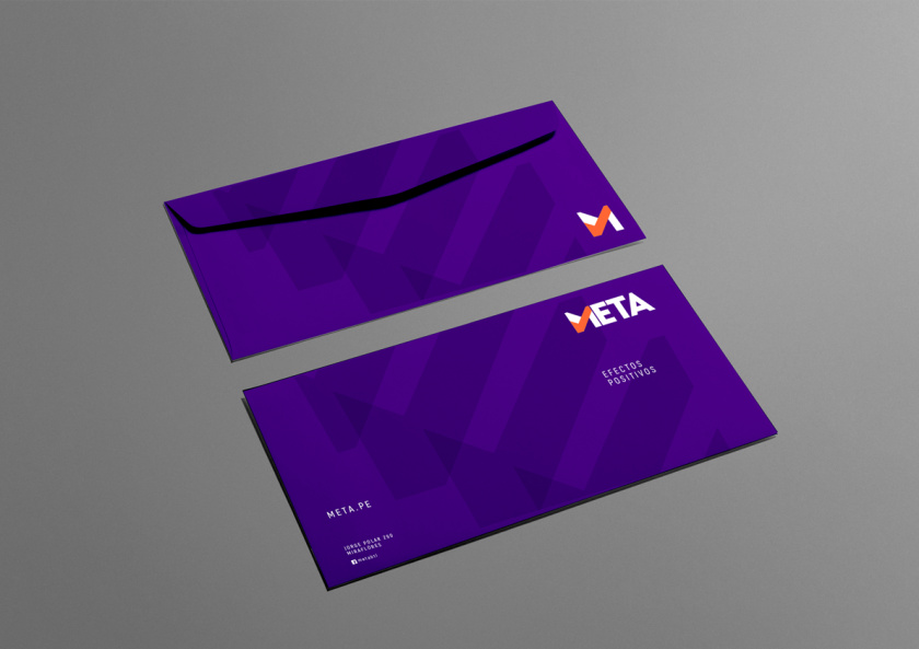 Meta品牌vi設(shè)計，充滿激情的橙色與紫色配色