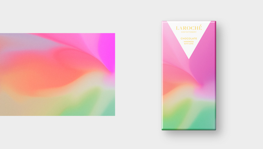 Laroché巧克力創(chuàng)造一個充滿活力多彩漸變色的包裝設(shè)計