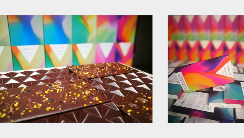Laroché巧克力創(chuàng)造一個充滿活力多彩漸變色的包裝設(shè)計