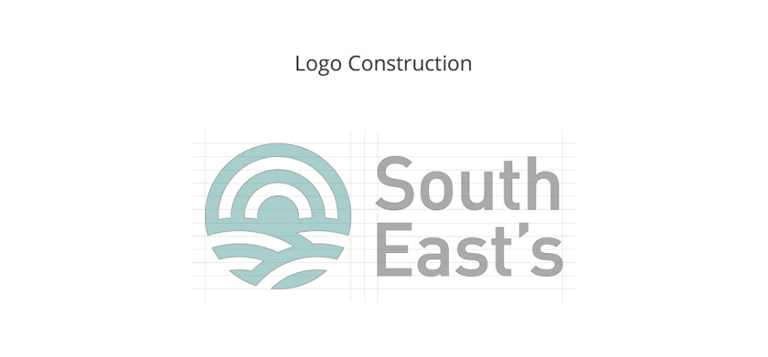 South East''s 人造絲紡織原料成分品牌logo設(shè)計(jì)vi設(shè)計(jì)，太陽農(nóng)田纖維元素