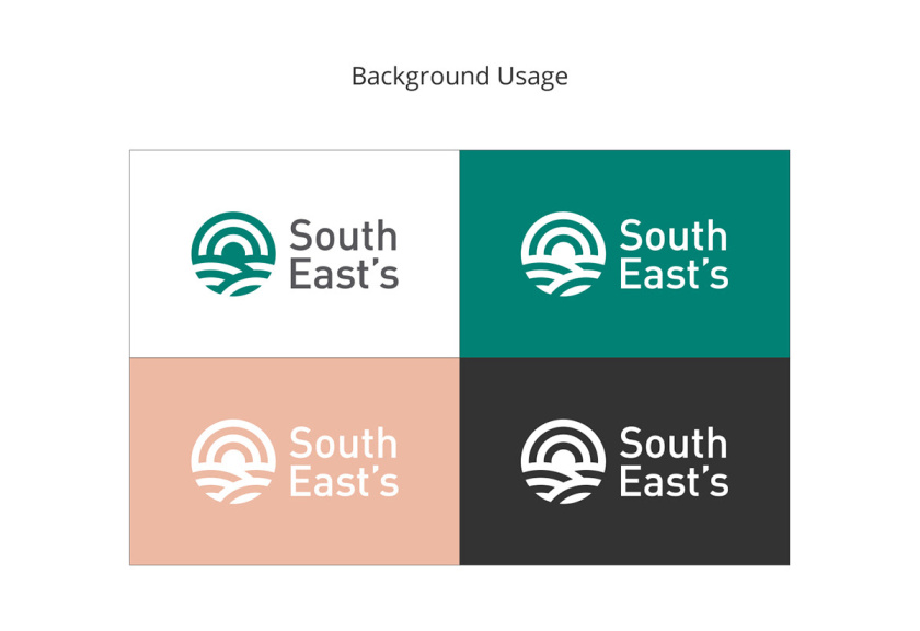 South East''s 人造絲紡織原料成分品牌logo設(shè)計(jì)vi設(shè)計(jì)，太陽農(nóng)田纖維元素