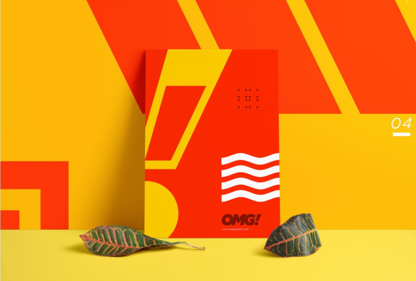 OMG 幾何抽象圖形風格海報設計與品牌vi設計