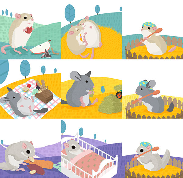 Kkomjirak 嚙齒動(dòng)物寵物食品包裝設(shè)計(jì)，可愛(ài)韓國(guó)風(fēng)插畫(huà)設(shè)計(jì)