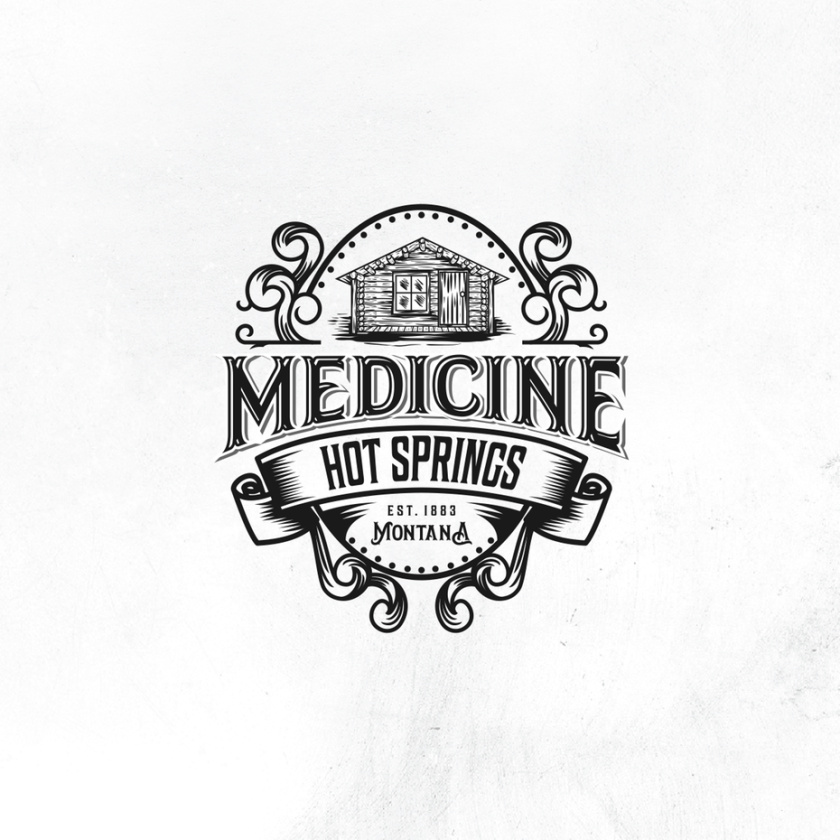 老式的活版設(shè)計(jì)的小屋的旅游logo設(shè)計(jì)