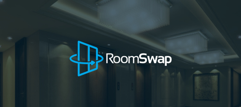 旅游logo設(shè)計(jì)，一扇藍(lán)色的門，上面盤著藍(lán)色箭頭