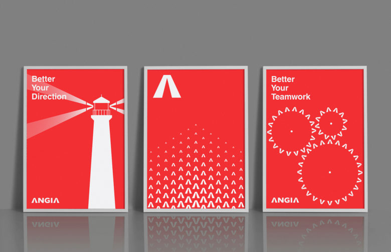 ANGIA房地產(chǎn)投資公司logo/VI設(shè)計(jì)，源自建筑的向上運(yùn)動(dòng)風(fēng)格