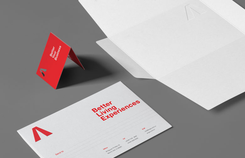 ANGIA房地產(chǎn)投資公司logo/VI設(shè)計(jì)，源自建筑的向上運(yùn)動(dòng)風(fēng)格