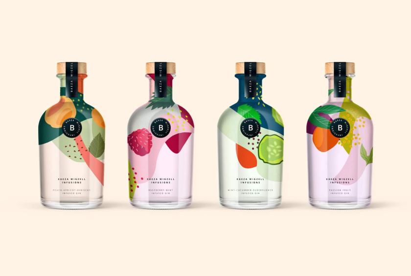 創(chuàng)新的風味杜松子酒包裝設(shè)計，充滿活力的彩墨風格