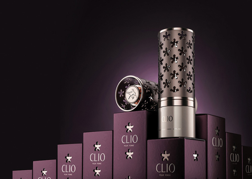Clio香水包裝設(shè)計(jì)與阿拉伯花形格子香水瓶形設(shè)計(jì)