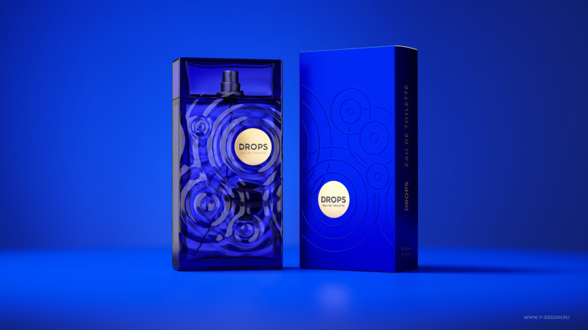 夢(mèng)幻的DROPS香水包裝設(shè)計(jì)和水波蕩漾的藍(lán)色香水瓶形設(shè)計(jì)