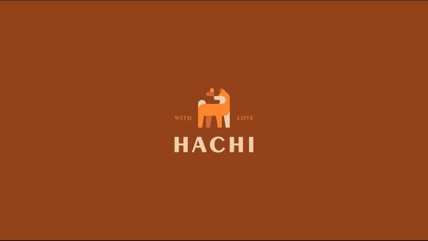 Hachi 咖啡店logo設(shè)計(jì)”矢量狗狗圖形“