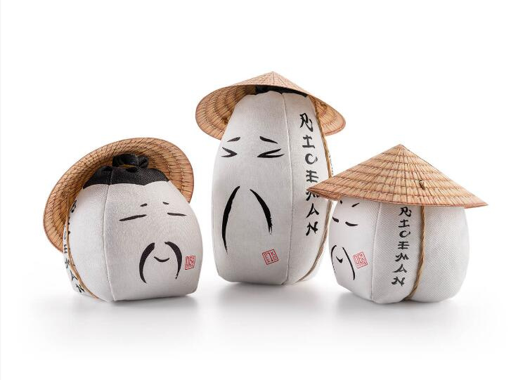 RICEMAN日式大米包裝設(shè)計(jì)，斗笠帽子麻布農(nóng)民造型