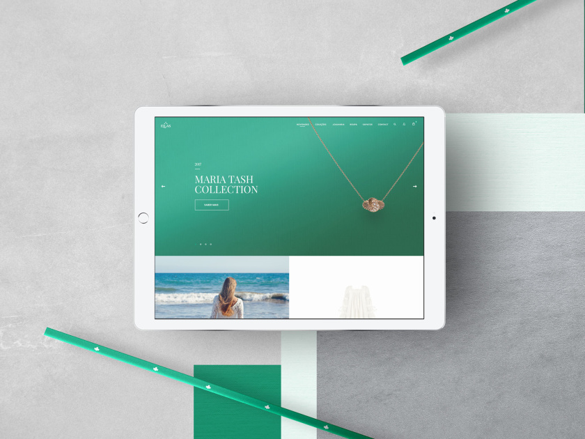 ELLAS珠寶品牌logo設計與品牌vi形象設計，三個花朵徽章