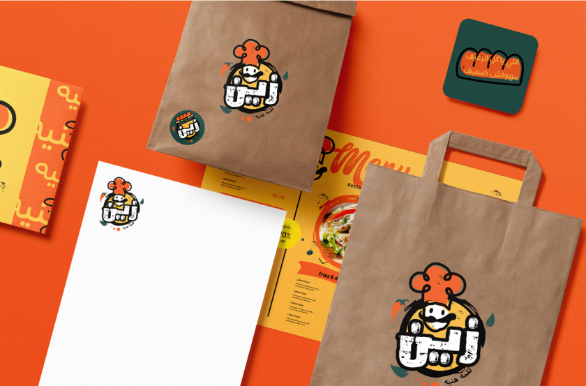 Zain restaurant 三明治西式快餐餐廳餐飲logo設計vi設計，疏漏的手繪風格