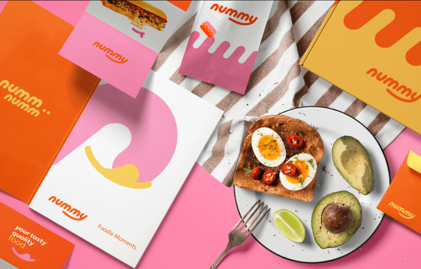 Nummy云端廚房外賣美食品牌logo設(shè)計(jì)與形象vi設(shè)計(jì),源自字母n的識別符號 Nummy云端廚房外賣美食品牌logo設(shè)計(jì)與形象vi設(shè)計(jì),源自字母n的識別符號