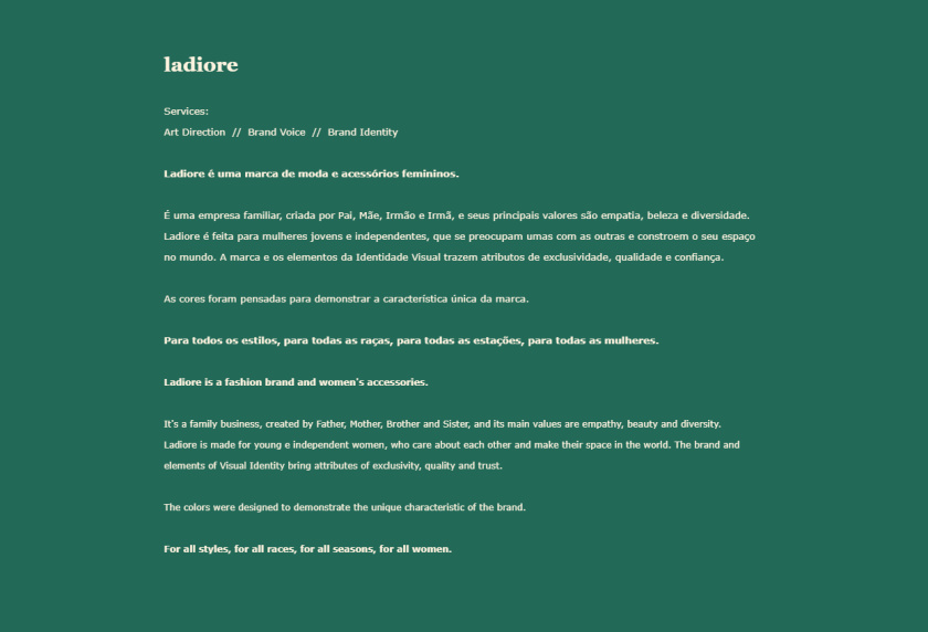 ladiore 女性時尚品牌logo設(shè)計與視覺識別vi設(shè)計，源自四個象征