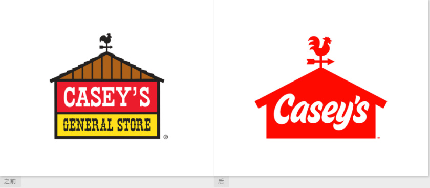 Casey便利店與比薩連鎖店logo設(shè)計品牌形象vi設(shè)計，公雞風(fēng)標+房屋谷倉造型
