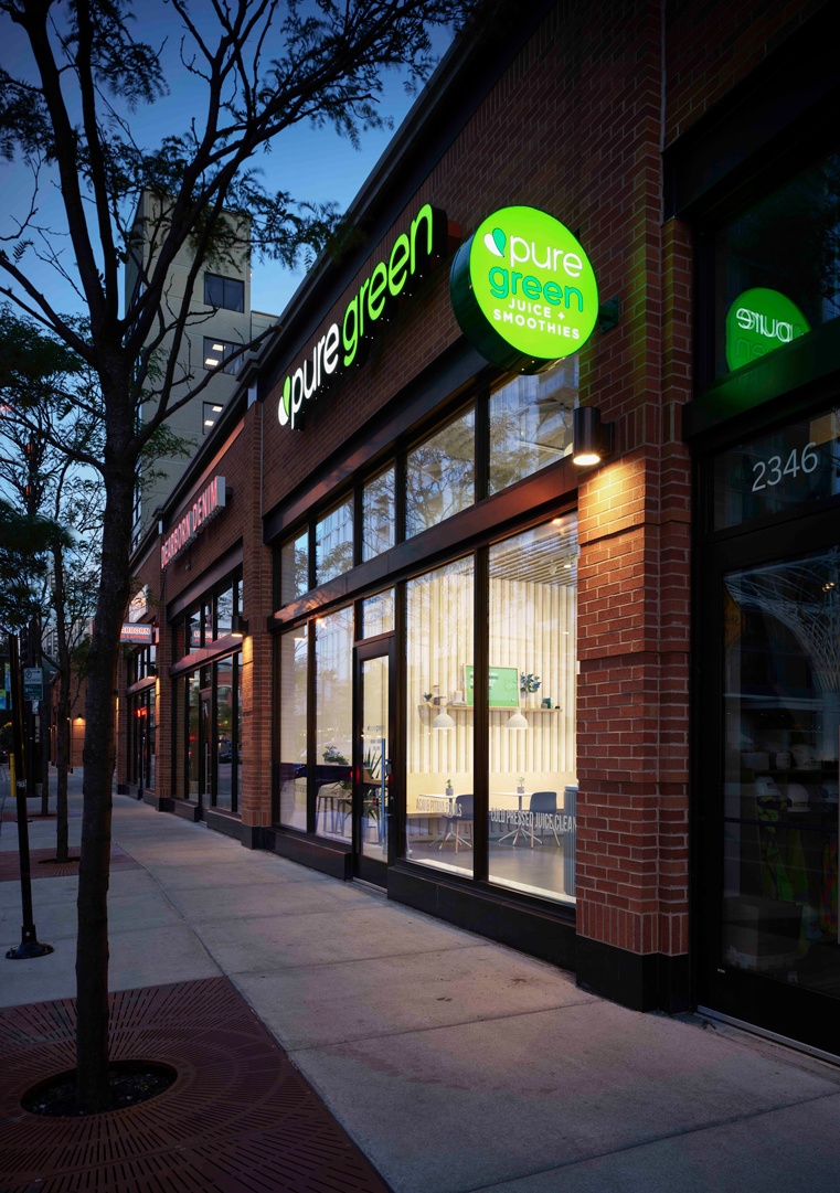 Pure Green 綠色食品果汁飲品店鋪si空間設計“北歐簡約樺木自然原木風格”