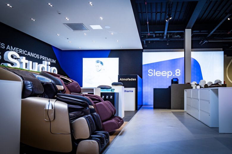 Sleep 8 床墊睡眠店鋪”藍色科技風格“室內零售空間創(chuàng)新設計 Sleep 8 床墊睡眠店鋪”藍色科技風格“室內零售空間創(chuàng)新設計