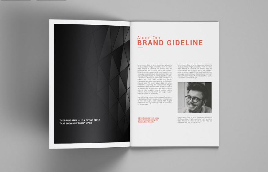 簡(jiǎn)約科技風(fēng)格品牌畫冊(cè)設(shè)計(jì)模板，單橙+灰色配色