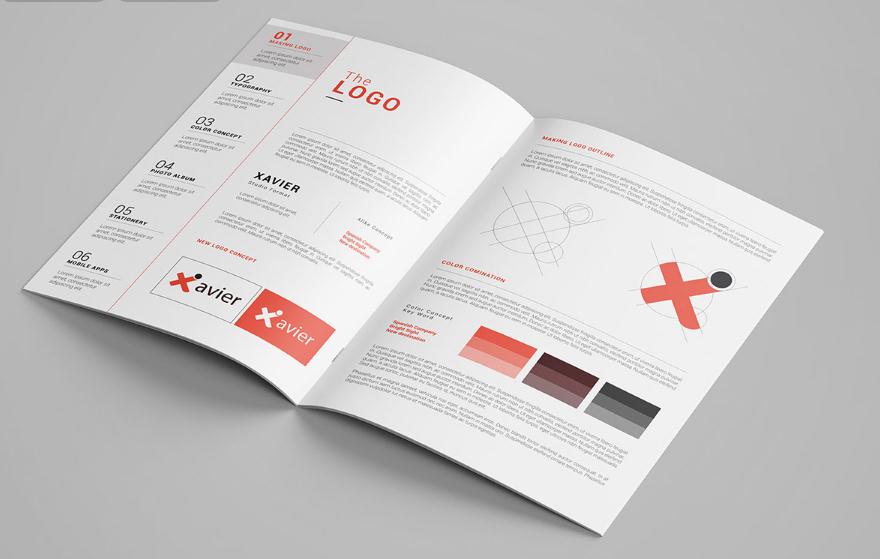 簡(jiǎn)約科技風(fēng)格品牌畫冊(cè)設(shè)計(jì)模板，單橙+灰色配色