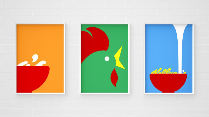 凱洛格早餐桌主食品牌包裝設(shè)計，簡約風(fēng)格突出品牌logo與自然谷物