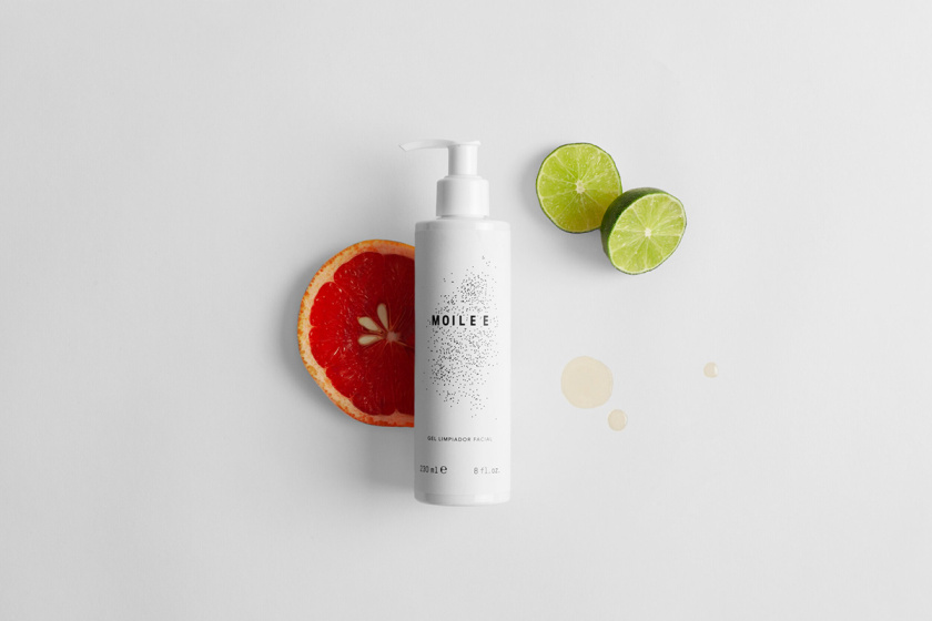 Moilee 化妝護(hù)膚品品牌命名與包裝設(shè)計，描繪皮膚細(xì)胞分子視圖
