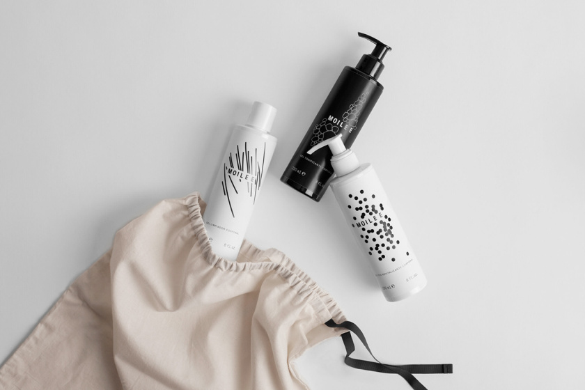 Moilee 化妝護(hù)膚品品牌命名與包裝設(shè)計，描繪皮膚細(xì)胞分子視圖