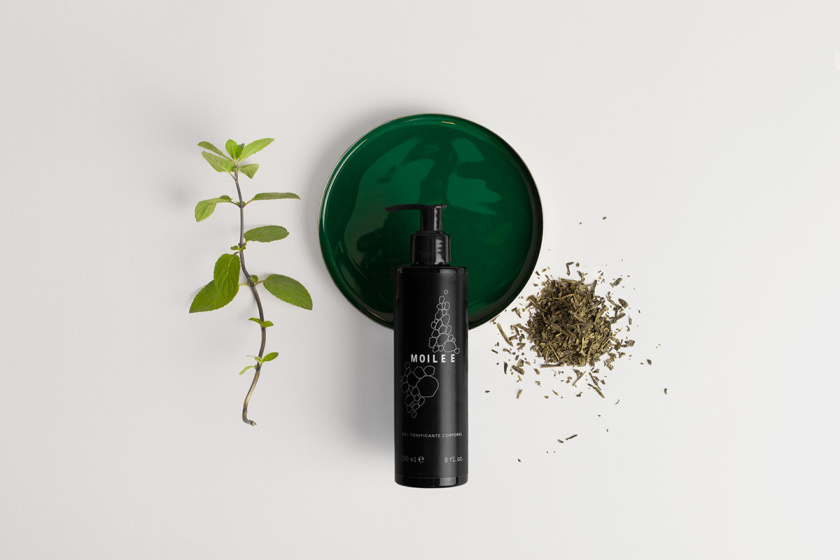 Moilee 化妝護(hù)膚品品牌命名與包裝設(shè)計，描繪皮膚細(xì)胞分子視圖