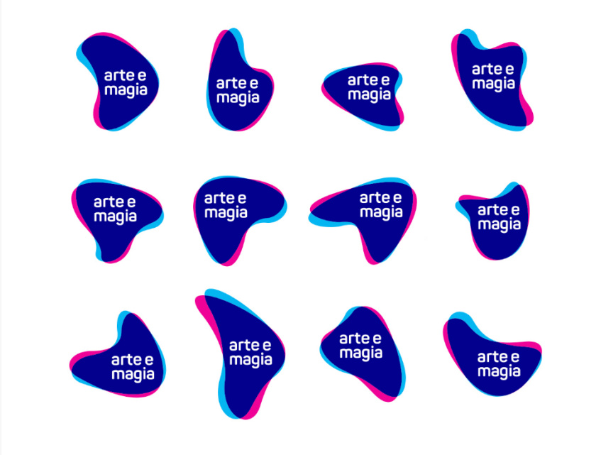 Arte e Magia兒童青少年舞蹈教育機構(gòu)品牌vi視覺形象設(shè)計，彎曲漸變色塊的疊加